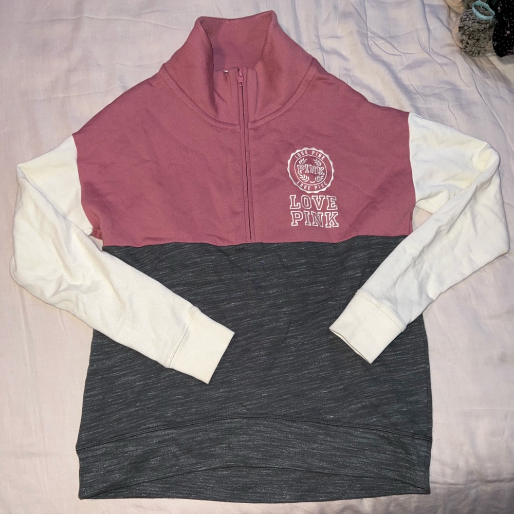 PINK quarter zip sweater
